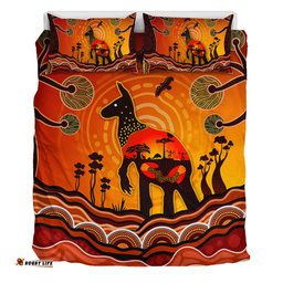 Amazing Aussie Australia Aboriginal Indigenous Kangaroo With Dot Painting Pattern Bedding Set