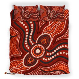 Australia Aboriginal Inspired Bedding Set - River Aboiginal Inspired Dot Painting Style