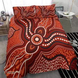 Australia Aboriginal Inspired Bedding Set - River Aboiginal Inspired Dot Painting Style