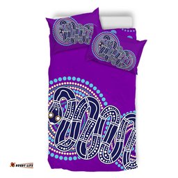 Australia Aboriginal Bedding Set - Purple Rainbow Serpent Dreaming Inspired Bedding Set