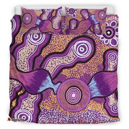 Australia Aboriginal Inspired Bedding Set - Indigenous Art Aboriginal Inspired Dot Painting Style