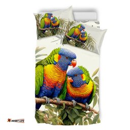 Amazing Aussie Australia Australia Rainbow Lorikeets Birds Art Inspired Bedding Set