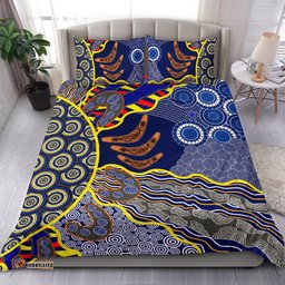 Australia Aboriginal Inspired Bedding Set - Australian Boomerang Dot Painting Art