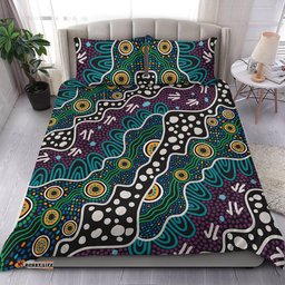 Australia Aboriginal Bedding Set - Dot Painting Art Bedding Set