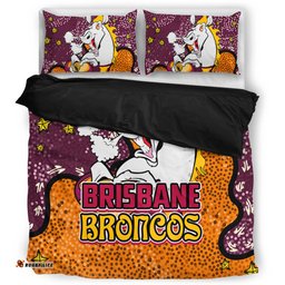 Brisbane Broncos Custom Bedding Set - Team With Dot And Star Patterns For Tough Fan Bedding Set