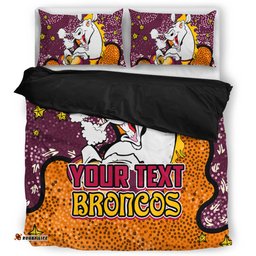 Brisbane Broncos Custom Bedding Set - Team With Dot And Star Patterns For Tough Fan Bedding Set