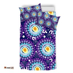 Australia Aboriginal Bedding Set - Purple Abstract Seamless Pattern With Aboriginal Inspired Bedding Set