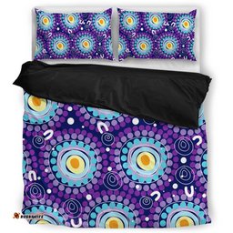 Australia Aboriginal Bedding Set - Purple Abstract Seamless Pattern With Aboriginal Inspired Bedding Set