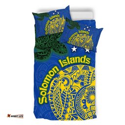 Australia  South Sea Islanders Bedding Set - Proud To Be Solomon Islander In Polynesian Pattern Inspired Bedding Set
