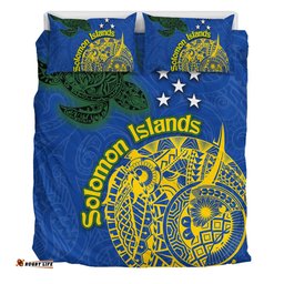 Australia  South Sea Islanders Bedding Set - Proud To Be Solomon Islander In Polynesian Pattern Inspired Bedding Set
