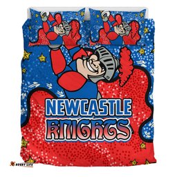 Newcastle Knights Custom Bedding Set - Team With Dot And Star Patterns For Tough Fan Bedding Set
