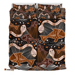 Australia Aboriginal Bedding Set - Underwater Painting In Aboriginal Style Bedding Set