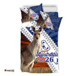 Australia Australia Day Bedding Set - Kangaroo Happy Australia Day Aboriginal Pattern Bedding Set