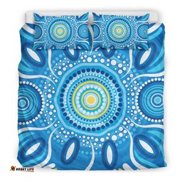 Australia Aboriginal Inspired Bedding Set - Indigenous Dot Painting Patterns