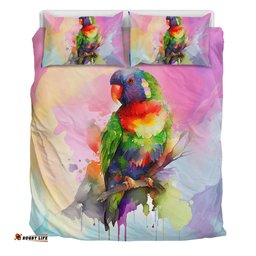 Australia Rainbow Lorikeets Bedding Set - Rainbow Lorikeets Color Art Bedding Set