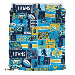 Gold Coast Titans Bedding Set - Team Of Us Die Hard Fan Supporters Comic Style