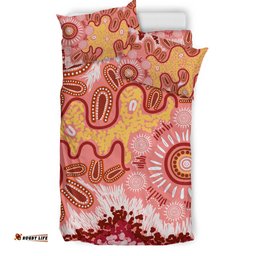 Australia Aboriginal Inspired Bedding Set - Aboriginal Inspired Pattern Dot Painting Style