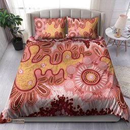 Australia Aboriginal Inspired Bedding Set - Aboriginal Inspired Pattern Dot Painting Style