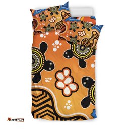 Australia Aboriginal Inspired Bedding Set - Indigenous Turtles Art Patterns