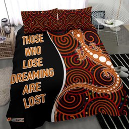 Australia Aboriginal Inspired Bedding Set - Indigenous Lizard Dreaming