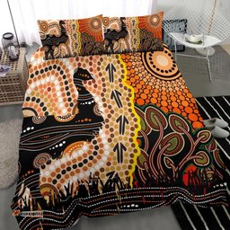 Australia Bedding Set - Australian Aboriginal Inspired Sun and Emu