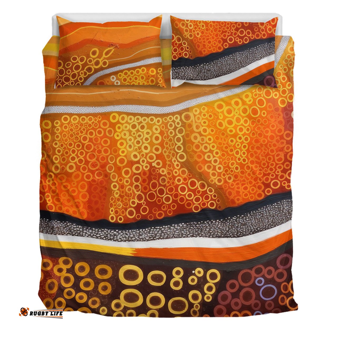 Australia Aboriginal Bedding Set - Abstract Theme Of Australian Indigenous Aboriginal Art Bedding Set