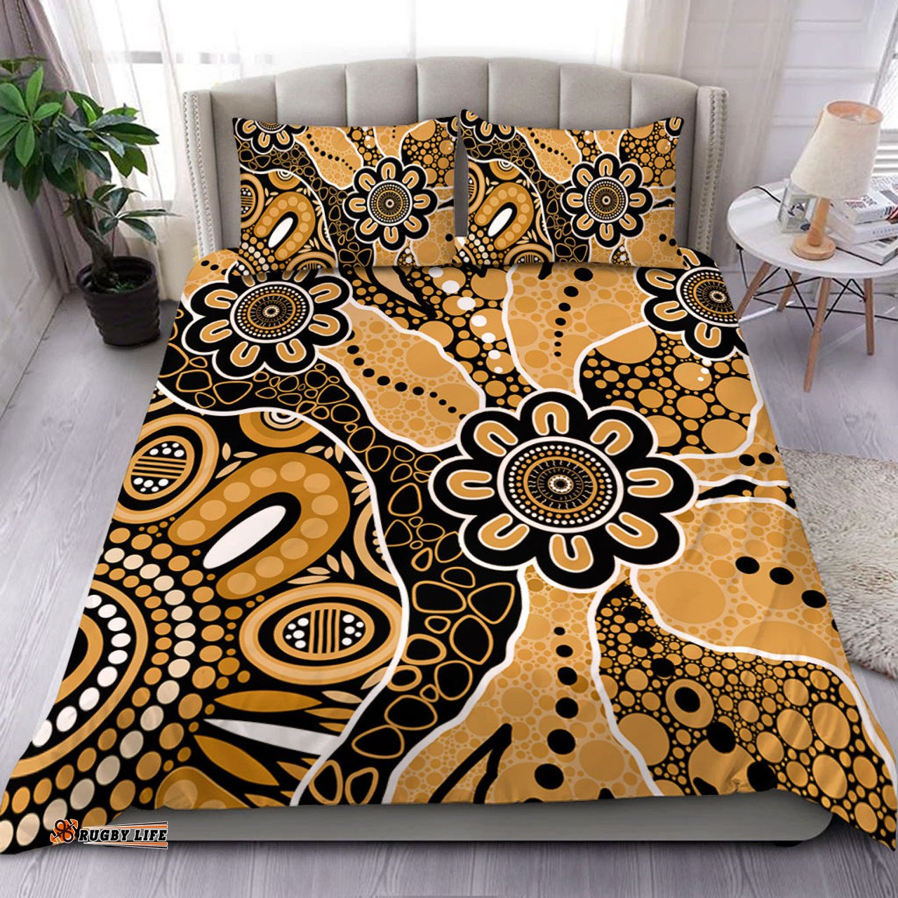 Amazing Aussie Australia Aboriginal Design Art Color Yellow Bedding Set