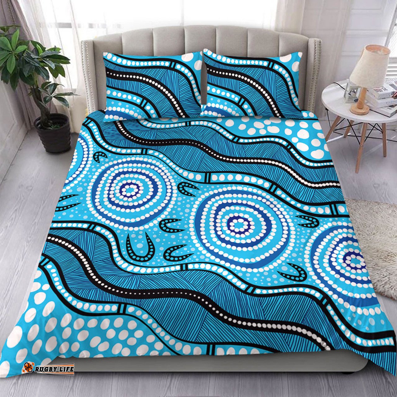 Amazing Aussie Australia Painting Illustration With Dot Art In Aboriginal Style Bedding Set