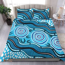 Amazing Aussie Australia Painting Illustration With Dot Art In Aboriginal Style Bedding Set