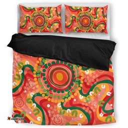 Australia Aboriginal Bedding Set - Aboriginal Art Style Abstract Bedding Set