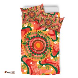 Australia Aboriginal Bedding Set - Aboriginal Art Style Abstract Bedding Set