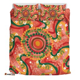 Australia Aboriginal Bedding Set - Aboriginal Art Style Abstract Bedding Set