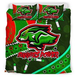 South Sydney Rabbitohs Bedding Set - Indigenous Bunnies Power Sport Tribal Bedding Set