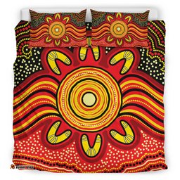 Australia Aboriginal Inspired Bedding Set - Aboriginal Inspired Dot Art Painting VER 12
