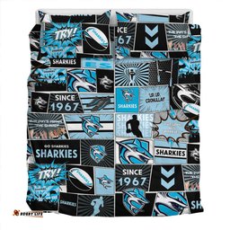 Cronulla-Sutherland Sharks Bedding Set - Team Of Us Die Hard Fan Supporters Comic Style