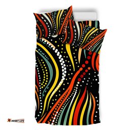 Australia Aboriginal Bedding Set - Traditional Australian Aboriginal Native Design (Black) Bedding Set
