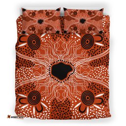 Australia Aboriginal Inspired Bedding Set - Indigenous Map Aboiginal Inspired Dot Painting Style