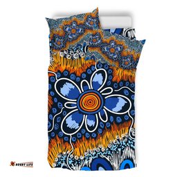Australia Aboriginal Bedding Set - Aboriginal Flowers Art Bedding Set