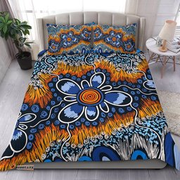 Australia Aboriginal Bedding Set - Aboriginal Flowers Art Bedding Set