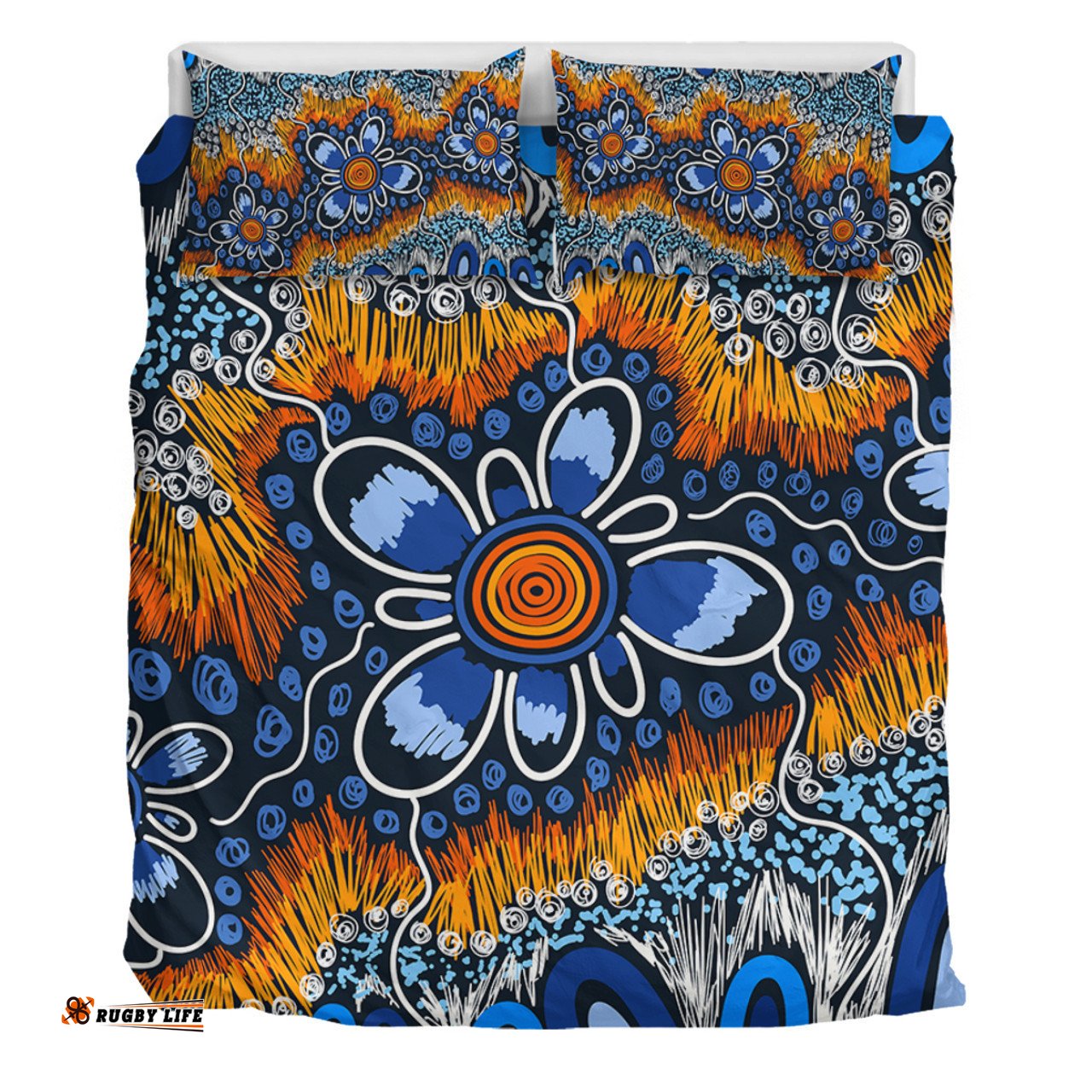 Australia Aboriginal Bedding Set - Aboriginal Flowers Art Bedding Set