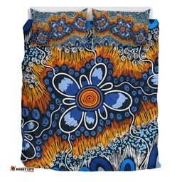 Australia Aboriginal Bedding Set - Aboriginal Flowers Art Bedding Set