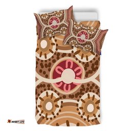 Australia Aboriginal Bedding Set - Aboriginal Dot Art Style Painting Inspired Bedding Set