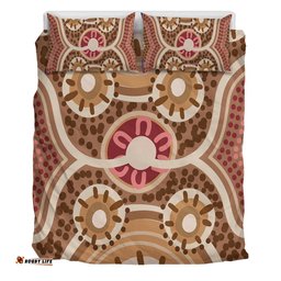 Australia Aboriginal Bedding Set - Aboriginal Dot Art Style Painting Inspired Bedding Set