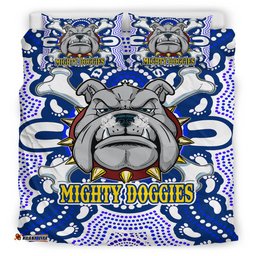 Canterbury-Bankstown Bulldogs Custom Bedding Set - Indigenous Super Berries Tribal Footprints
