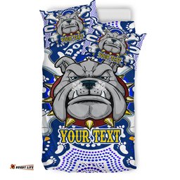 Canterbury-Bankstown Bulldogs Custom Bedding Set - Indigenous Super Berries Tribal Footprints