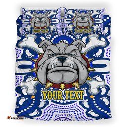 Canterbury-Bankstown Bulldogs Custom Bedding Set - Indigenous Super Berries Tribal Footprints