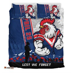 Amazing Aussie Sydney Roosters Anzac Day Lest We Forget Strong Fighting Spirit Bedding Set