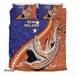 Australia  South Sea Islanders Bedding Set - New Ireland Flag With Polynesian Shark Pattern Bedding Set