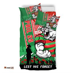 Amazing Aussie South Sydney Rabbitohs Anzac Day Lest We Forget Strong Fighting Spirit Bedding Set