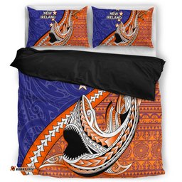Amazing Aussie Australia South Sea Islanders New Ireland Flag With Polynesian Shark Pattern Bedding Set